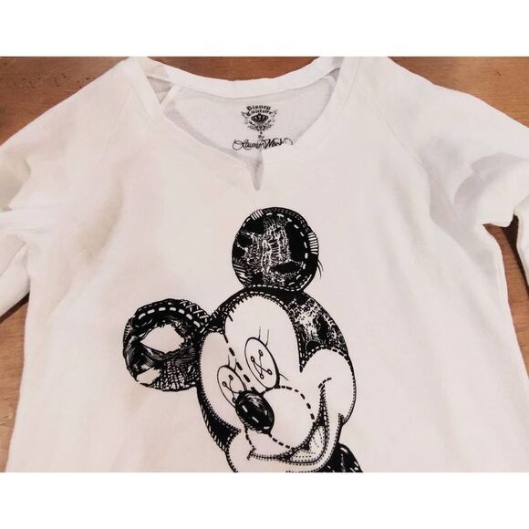 LAUREN MOSHI DISNEY COUTURE WHITE & BLACK SWEATSHIRT NWOT XS - Picture 9 of 11